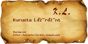 Kurusta Lóránt névjegykártya