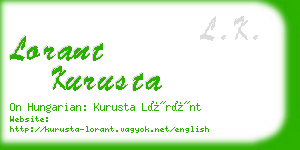 lorant kurusta business card